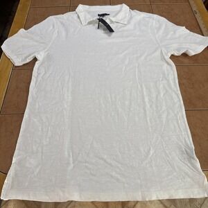 NWT American Tall Polo Shirt Sz Large Extra Tall White 100% Cotton Short Sleeve